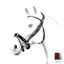 Equipe No Stress Patent Rolled Leather Flash Bridle-Wide Noseband with Reins BR56-Brown